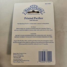 Baby King Printed Pacifier With Cover - New - Seriously Cute!