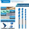 Hakkin 12 Pcs Masonry Drill Bits Set, 3mm - 12mm