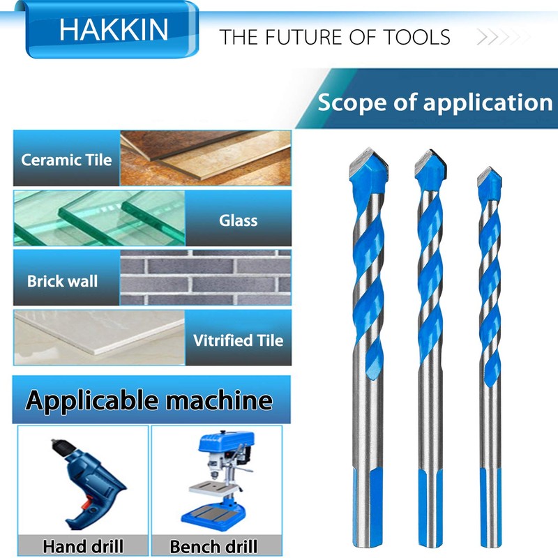 Hakkin 12 Pcs Masonry Drill Bits Set, 3mm - 12mm
