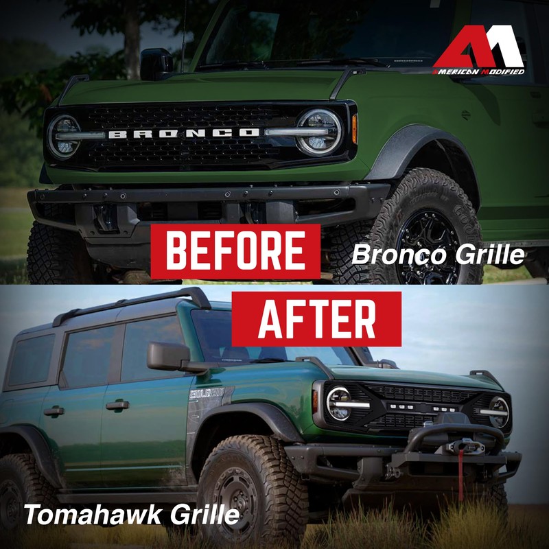 AMERICAN MODIFIED Tomahawk Front Replacement Grille with Off Road Lights
