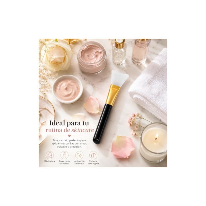 Brochas Silicón Mascarillas Faciales Tipo Espatula Suave Precisa Reutilizable Aplica