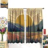 Llylumty Mid Century Abstract Mountain Curtains,Boho Minimalist Sunrise Sunset Sun
