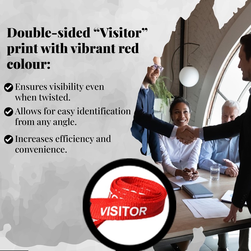 PCL Media ltd® Visitor Lanyards Red Metal Lobster Clip (Pack