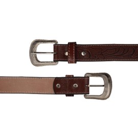 Men's Western Belt | Brown Cowboy Belt for Texas Men | Country Style | Fajas Vaqueras para Hombre | Genuine Leather (Shedron, 34)