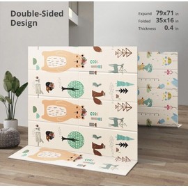 UANLAUO Foldable Baby Play Mat, Extra Large Waterproof Activity Playmats Storage Bag Pad