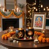Glass Om Candle Holder Set - 2 Pcs Black Diwali