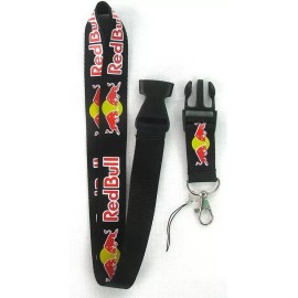 Black Red Bull Lanyard Neck Strap Mobile Phone Key ID Card Holder Lanyard Blk USA 44"+