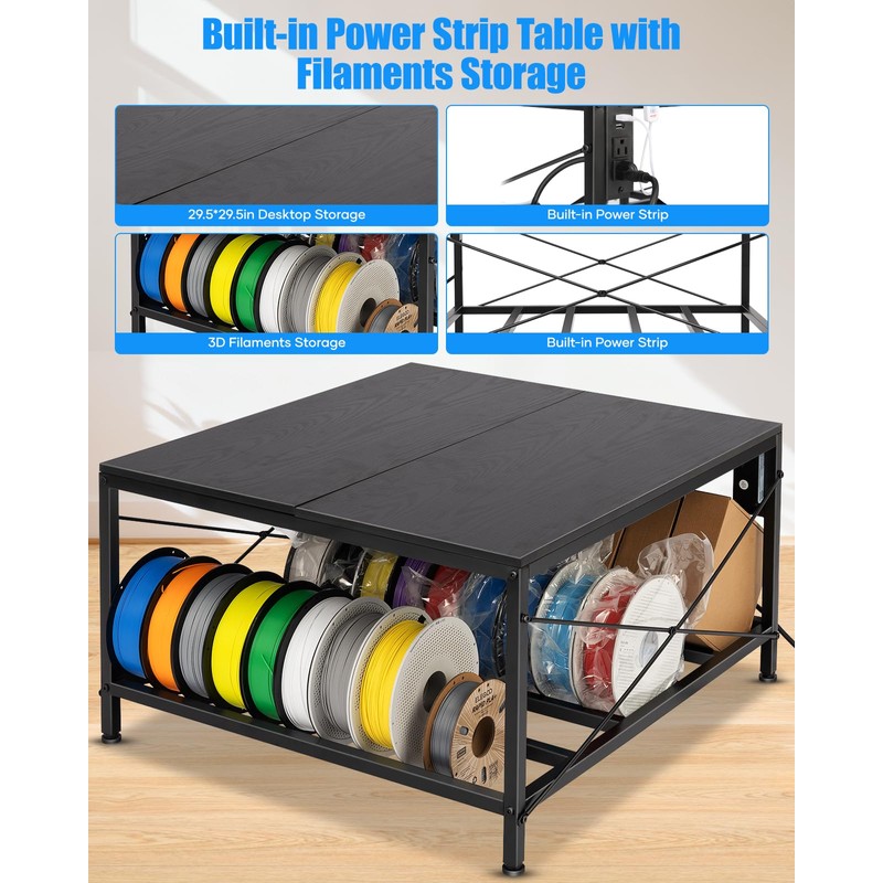 3D Printer Table with Enclosure - Heavy Duty 3D Printing