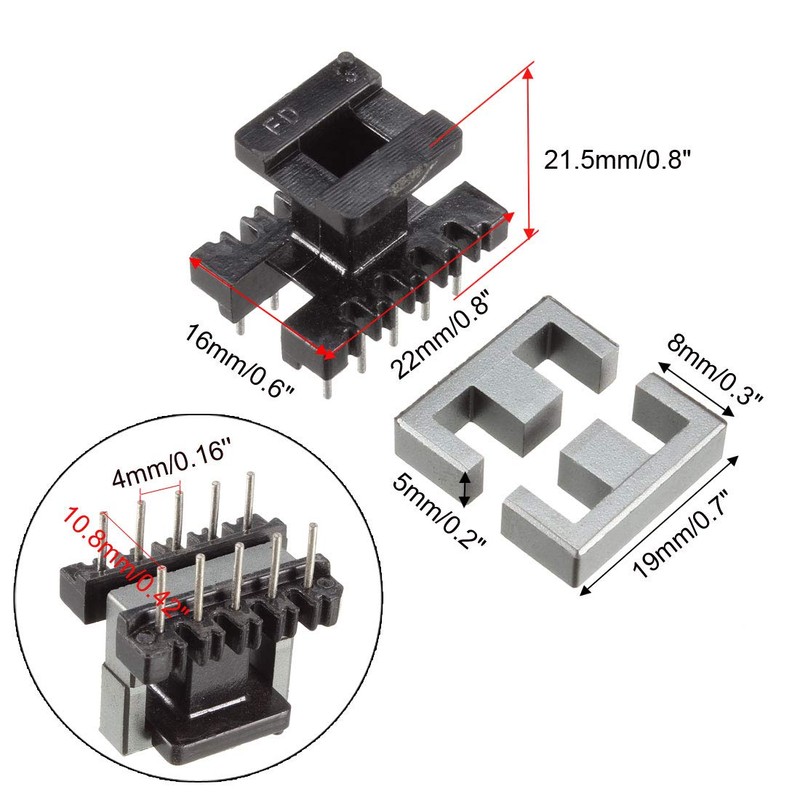 uxcell 5 Sets EE19 5 with 5pin Transformer Bobbin PC40