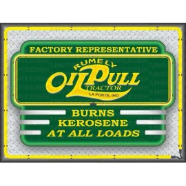 Rumley Oil Pull Tractor Factory Representative 9" x 12" Metal Sign
