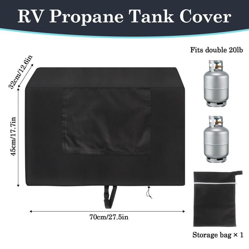 RV Propane Tank Cover with Openable Window Fit for Dual
