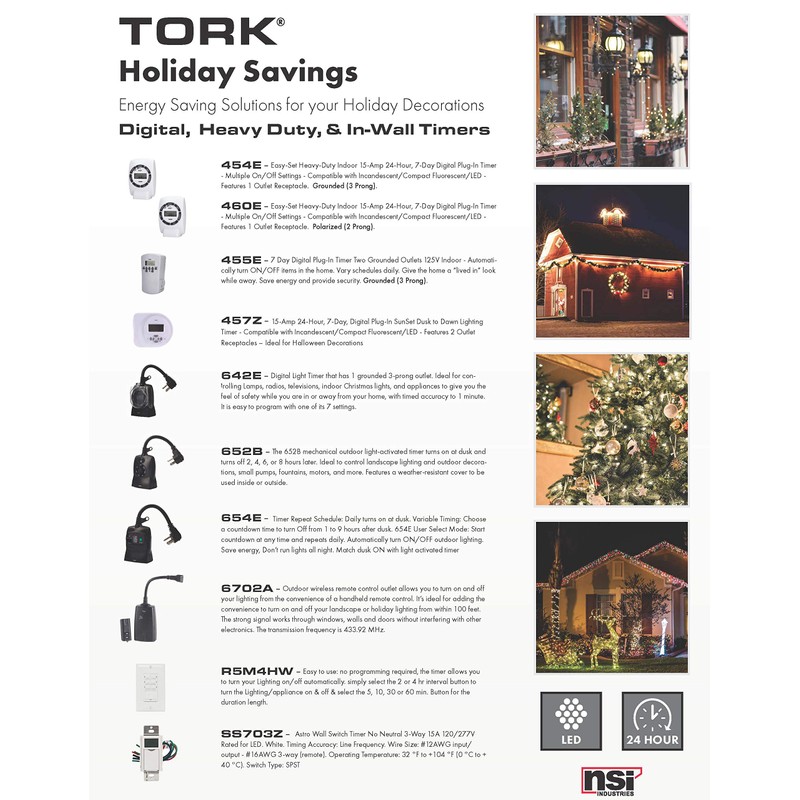 NSi TORK R5M4HW Indoor In-Wall Countdown Digital Lighting and Appliance