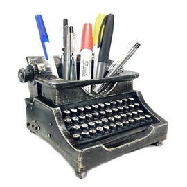 Bellaa Typewriter Pen Pencil Phone Holder Industrial Antiques Retro Shabby Chic Vintage Cup Desk Organizer Ideal Gift Writer Creative Office Classroom Home Study Library 21413