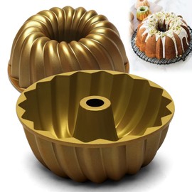 RANJIMA Stampo per torta moderno antiaderente, in lega di alluminio, colore oro, di alta qualità, per matrimoni, riunioni, anniversari, San Valentino, festa della mamma
