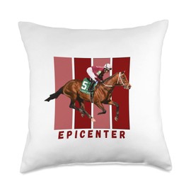 Epicenter Horse Racing Thoroughbred Del Mar Santa Anita Throw Pillow