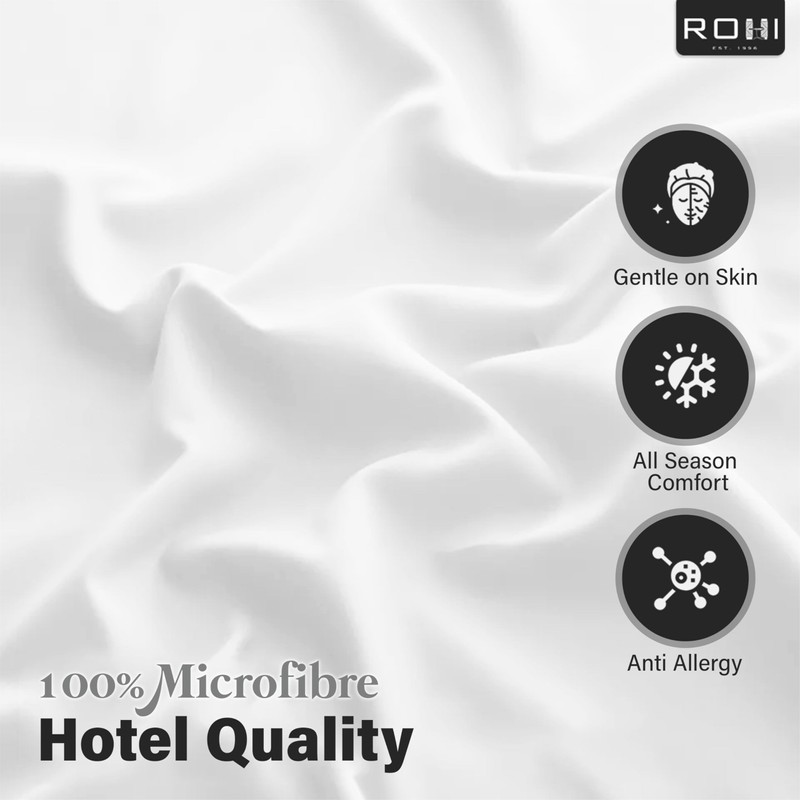 Rohi Microfibre White Pillowcases 2 Pack – Ultra Soft &