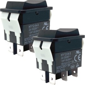 2-Pack HY12-9-3 Rocker Switch – DPDT 6-Pin 20A 125/250V (ON-Off-ON) – Bulk Replacement for Motor Control & Power Systems