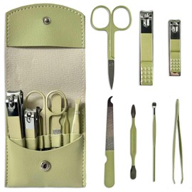 Manicure Set 7 Pieces - LAC FOR YOU: Professional Nail Set and Pedicure Set for Men and Women Travel Set - Green