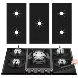 Auoiian 3-Piece Set of Gas Stove Guards, Easy-Clean and Reusable Stove Surface Shields, Heat-Resistant Liners for Gas Range, Protective Burner Covers for Gas Stovetop (1Pc)
