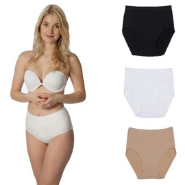 Rufina #214-3 Pack - Women's Seamless Full Brief Panties, Soft Tummy Control and Butt Lifter Not Oversize (XX-Large = 1 Size More Than XL)