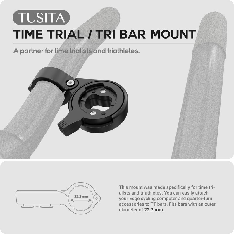 TUSITA Time TrialTri Bar Mount Compatible with Garmin Edge GPS
