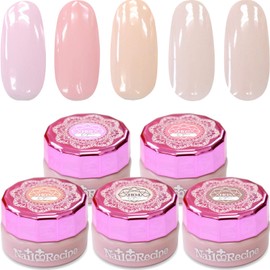 NailRecipe Nail Gel Nail Color Gel 5 Color Set, Coloring, Cute Like Flowers (Sheer Nude H1-5)