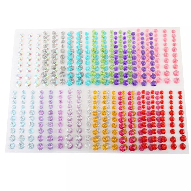 CraftbuddyUS 50 pcs Self Adhesive Pointed Resin Glitter Gems: :Light