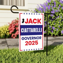 Jack Ciattarelli For New Jersey Governor 2025 Garden Flag, Double Sided, 2025 Governor Flag, Elections Sign, Race Red White & Blue Flag