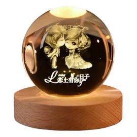KH Lámparas De Escritorio Noche Led 3d Bola De Cristal 6cm Deco