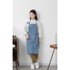 Pincy Cotton Denim Apron, Unisex Adjustable Bib Apron with Pockets