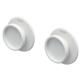 Tiger Tess, Towel Hook, White (Set of 2), 19x53x53mm