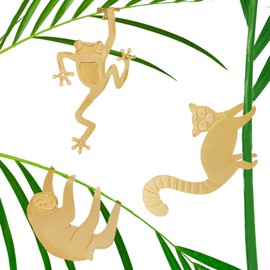 Rainteam Plant Animal Decor Cute Brass Plant Hanger Ornaments for Gardeners Plant House Forests Decorations Pots Funny Plant Accessories for Plants Lover Gifts (3 Animals)