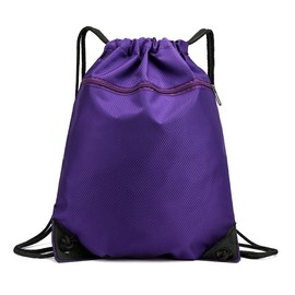 Fuugui Gym Sack, Shoulder Bag, Sports Knapsack, Helmet Holder, Waterproof, Lightweight, For Travel, Storage, Multifunctional, Large Capacity, Unisex (Purple)