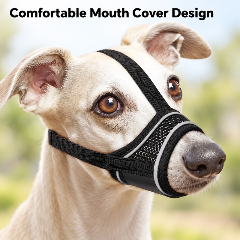 Adjustable Dog Muzzle – Breathable Soft Pet Mouth Cover for