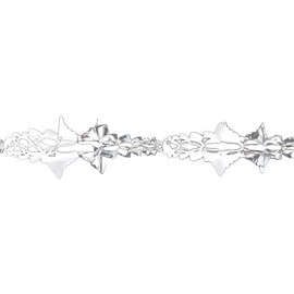 Davies Silver/White Christmas 2 Tone Foil Ceiling Decorations - 15cm x 2.7M Garland