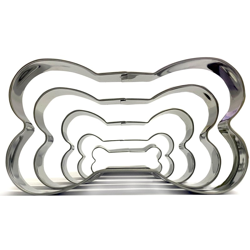 KSPOWWIN 5 Pieces Dog Bone Cookie Cutter, Stainless Steel Cookie