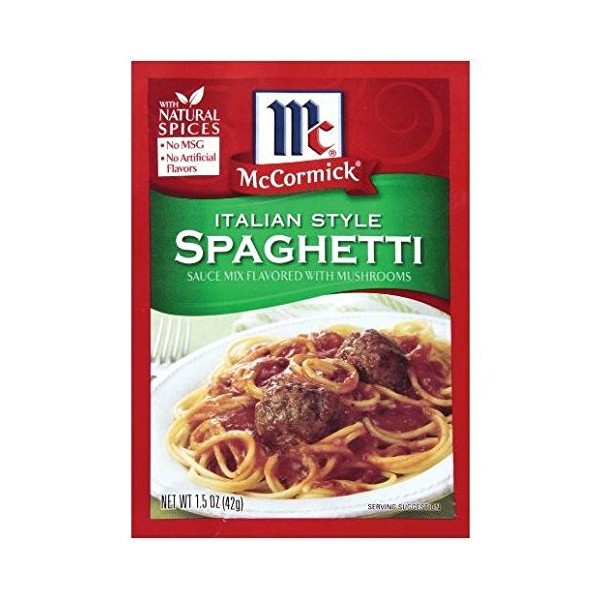 McCormick Italian Mushroom Spagehetti Sauce Mix (Pack of 2) 1.5 oz Packets