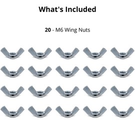 M6 (6mm) Wing Nuts - Steel (Pack of 20)
