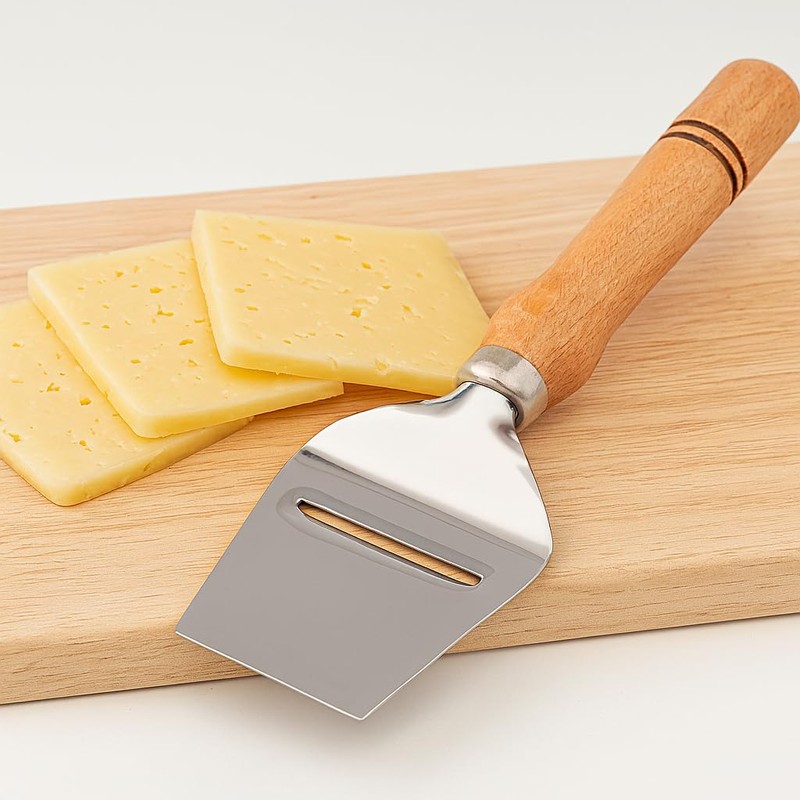 EKFJAELL Stainless Steel Cheese Slicer with Wooden Handle for All