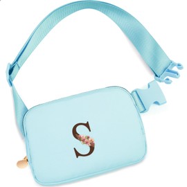 Uygafly Birthday Gifts for 6 7 8 9 10 11 12 13 Year Old Girls,Fanny Pack Crossbody Bags for Women Girls Teens,Fashion Belt Bag Waist Packs Cute Trendy Stuff - Blue Bag,Flower S
