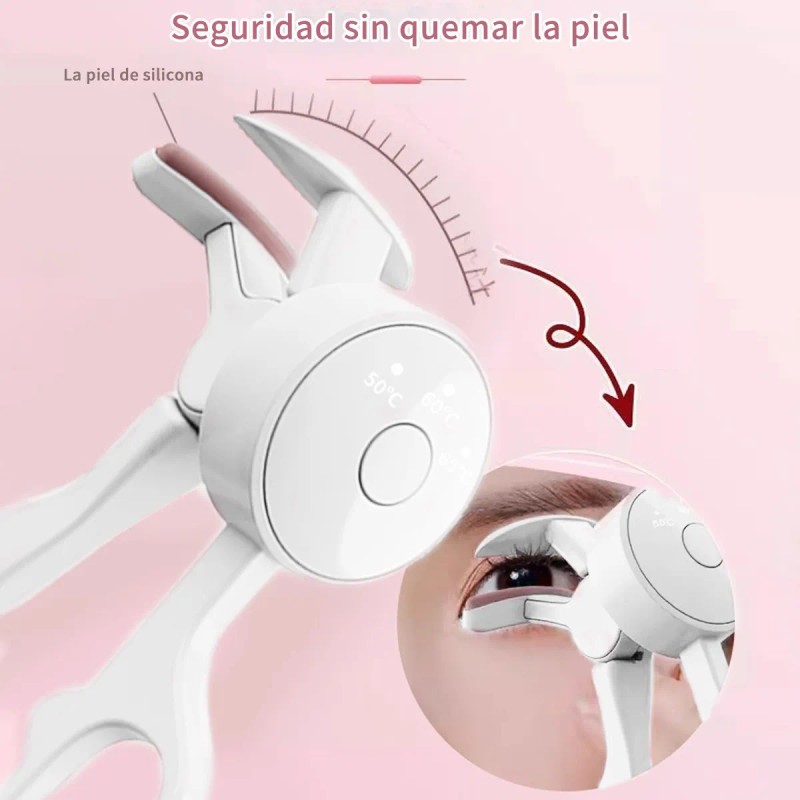 Rizador De Pestañas Eléctrico Sin Marco Recargable Por Usb Blanco