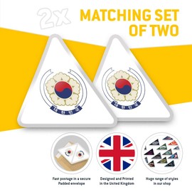 2 x Triangle Stickers 10 cm - South Korea Flag Travel Korean Asia Fun Decals for Laptops,Tablets,Luggage,Scrap Booking,Fridges #5379