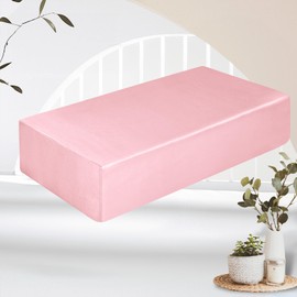 VACVELT Satin Cube Pillow Case for Side Sleepers, Pink Satin Pillowcase Cube Pillow Cover with Hidden Zipper, Silky and Smooth Satin Pillow Case for Cube Pillow (24"x12"x5.5")