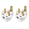 2Pcs 5 Amp Round Pin Plug Lamp,Round 3 Pin Plugs