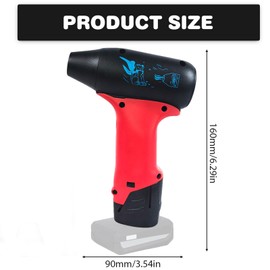 Akku Gebläse Laubbläser für 12V M12, Jet Blower 130000 RPM Bürstenloser Hochgeschwindigkeitsmotor Druckluftduster Stufenlos Luftdüster Laubbläser für Auto PC Werkstatt Camping(Ohne Akku)