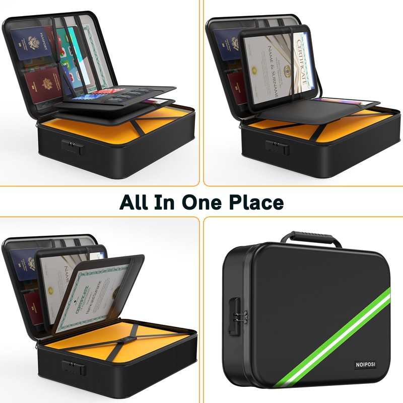 Noiposi Document Organizer with 5200℉ Heat Insulated,Waterproof and Fireproof Document