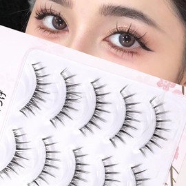 MSQ 5 Pairs Natural Lashes Wispy Lashes Natural Look False Eyelashes Natural Flared Eyelashes False Eye Lashes Soft Fluffy Lashes
