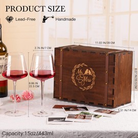 SIPBYSOP Modern Wine Glasses Set with Wooden Gift Box – Elegant Gift for Women, Friends or Newlyweds