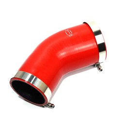 TenKeAuto TenkeAuto High Performance 4-Ply Reinforced 3.75"-4" ID 45 Degree Elbow Reducer Coupler Silicone Hose With T Bolt Clamp for Turbo/Intercooler/Piping (3.75'-4" Red)