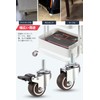 Screw Type Caster Caster M6 Screw with Brake, Set of